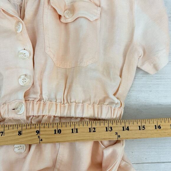 Steele Solange Boiler Jumpsuit Size M Peach Tie Dye Belted Linen Blend Utility - Picture 13 of 16